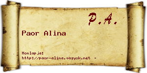 Paor Alina névjegykártya